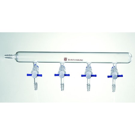 Synthware VACUUM MANIFOLD, TEFLON STOPCOCKS, 6 PORT, 4mm. M500064